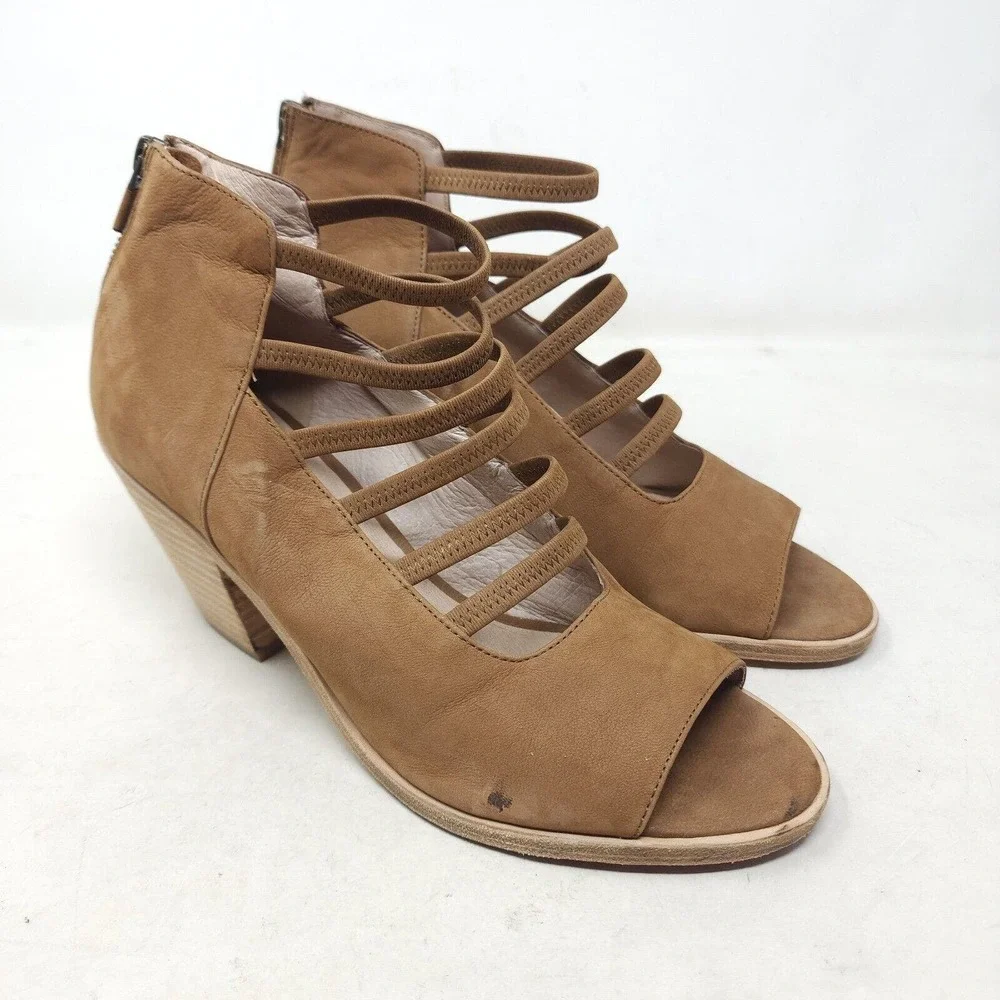 Eileen Fisher Womens Heels James Sienna Nubuck Leather Strappy Sandal Shoes 10